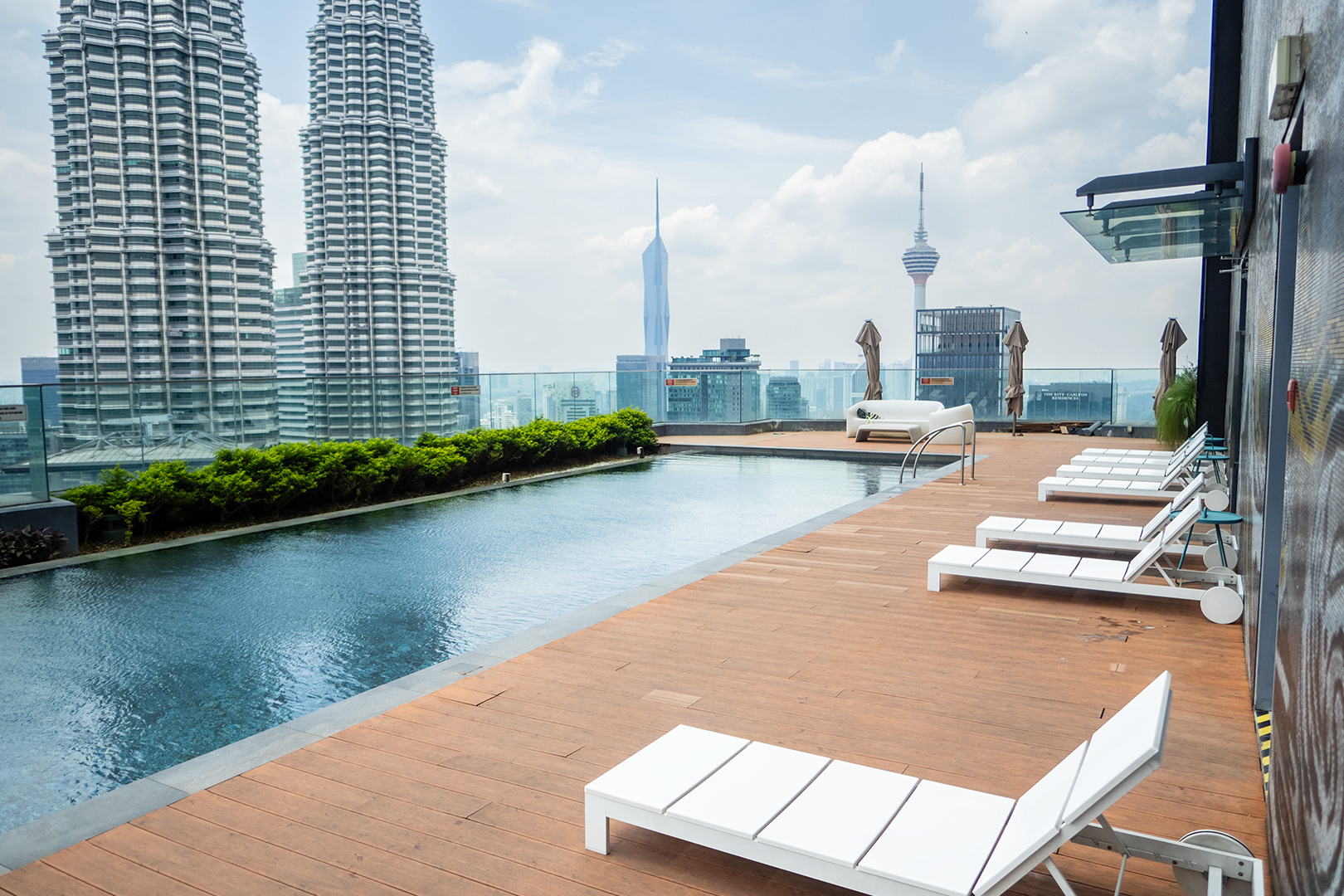 Lounging at the pool in KL